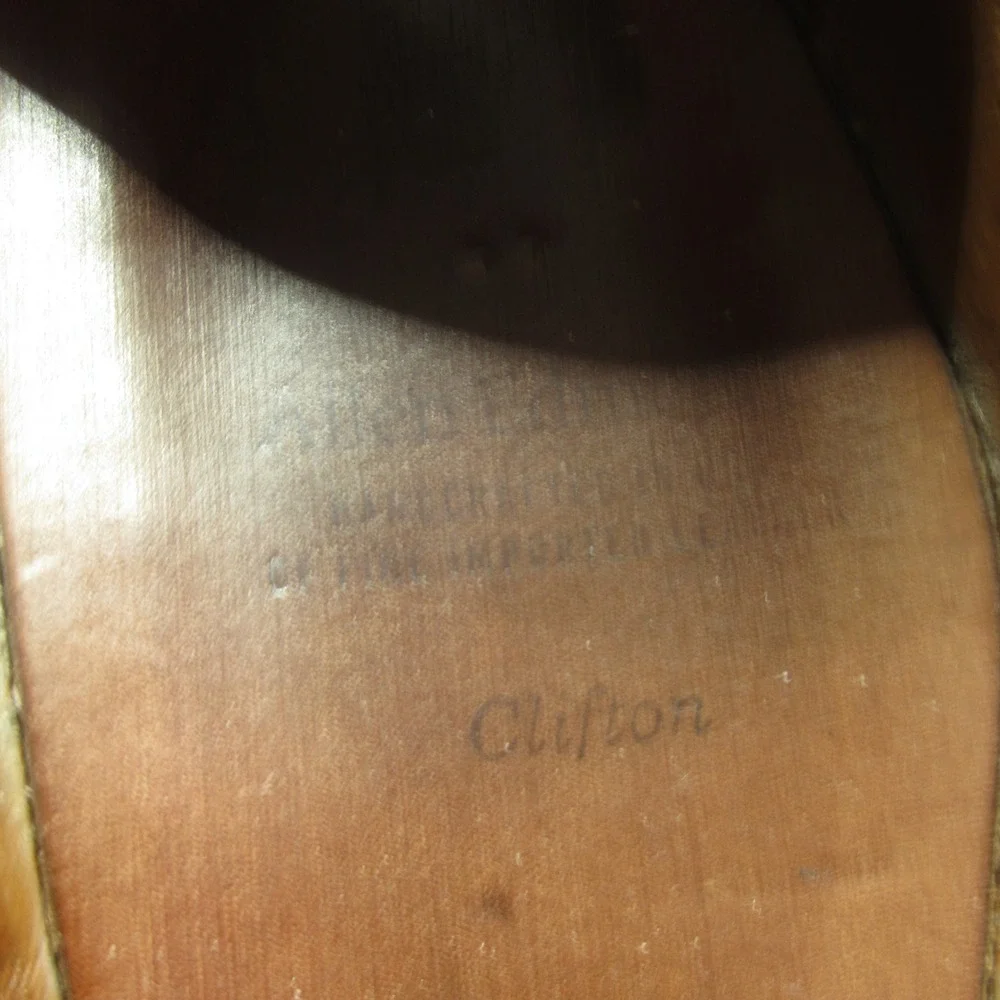 Allen Edmon Clifton Dress Shoes Mens‎ 9.5 D Black Leather Cap Blucher Oxford USA